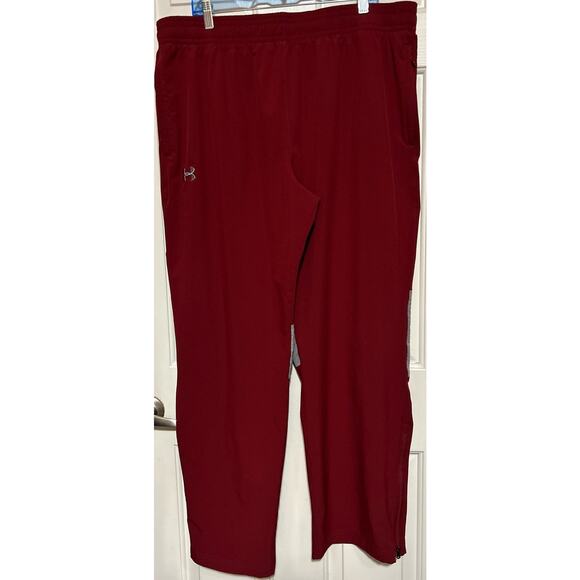 Under Armour Men's Heat Gear Loose Maroon‎ Wind Pants Size 2XL - Picture 1 of 3